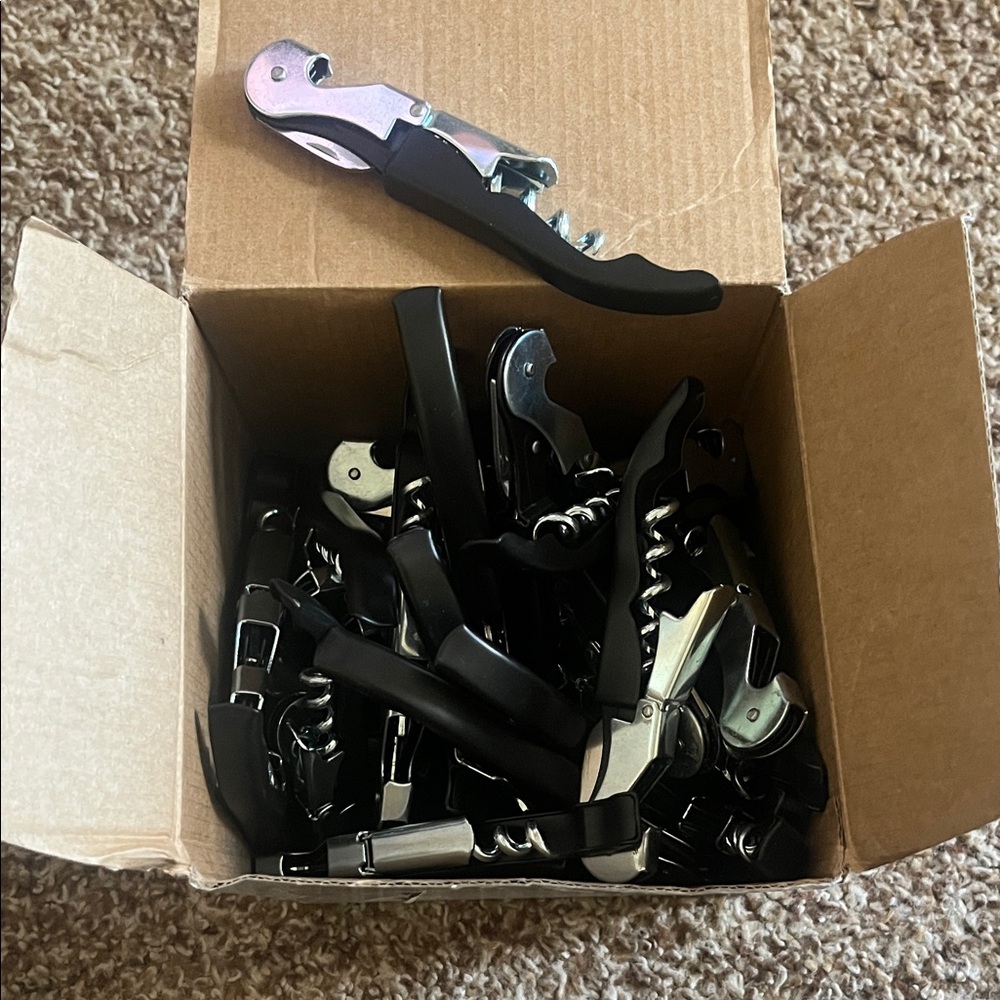 Black and Silver Corkscrew Bottle Openers
